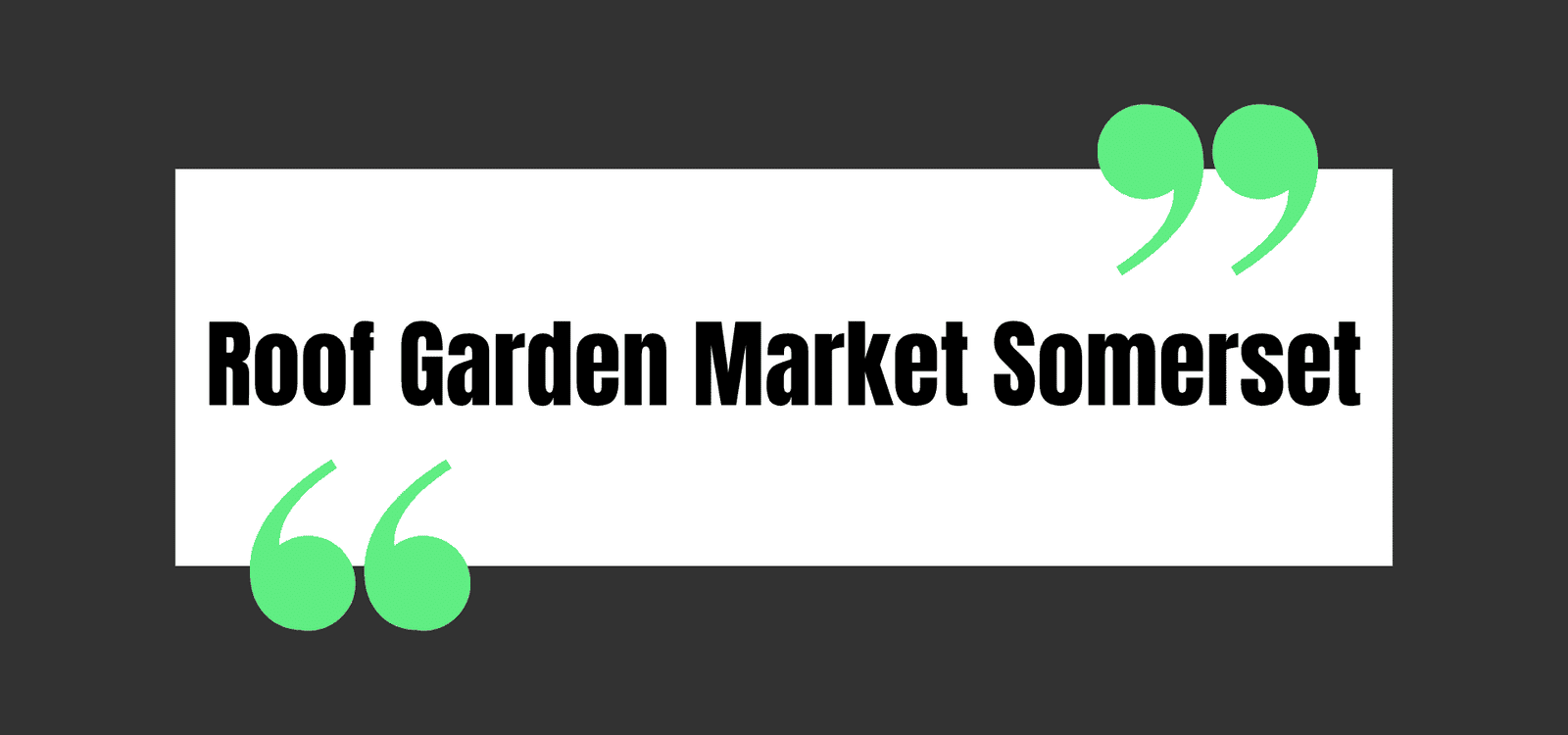 Roof Garden Market Somerset
