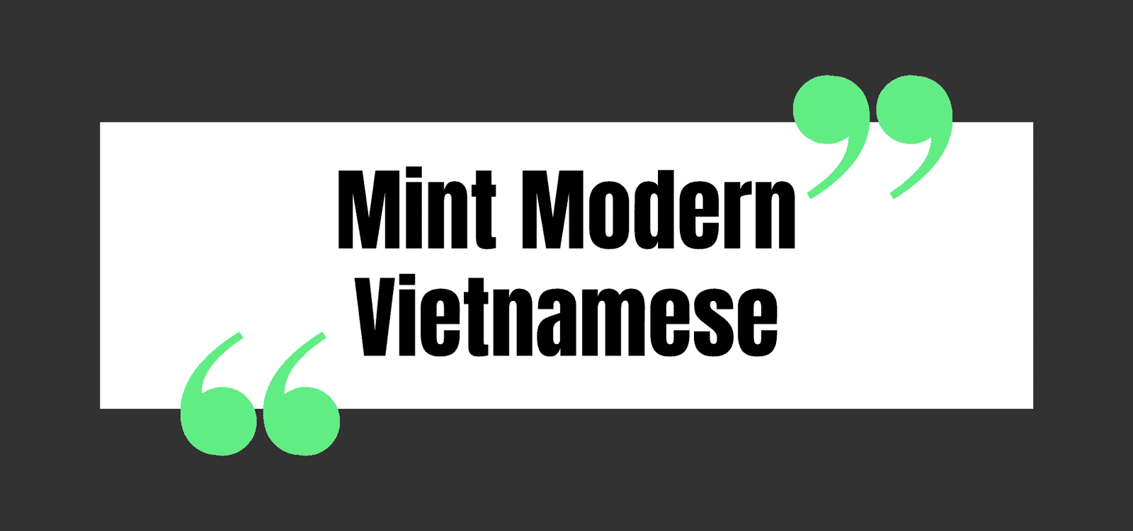 Mint Modern Vietnamese
