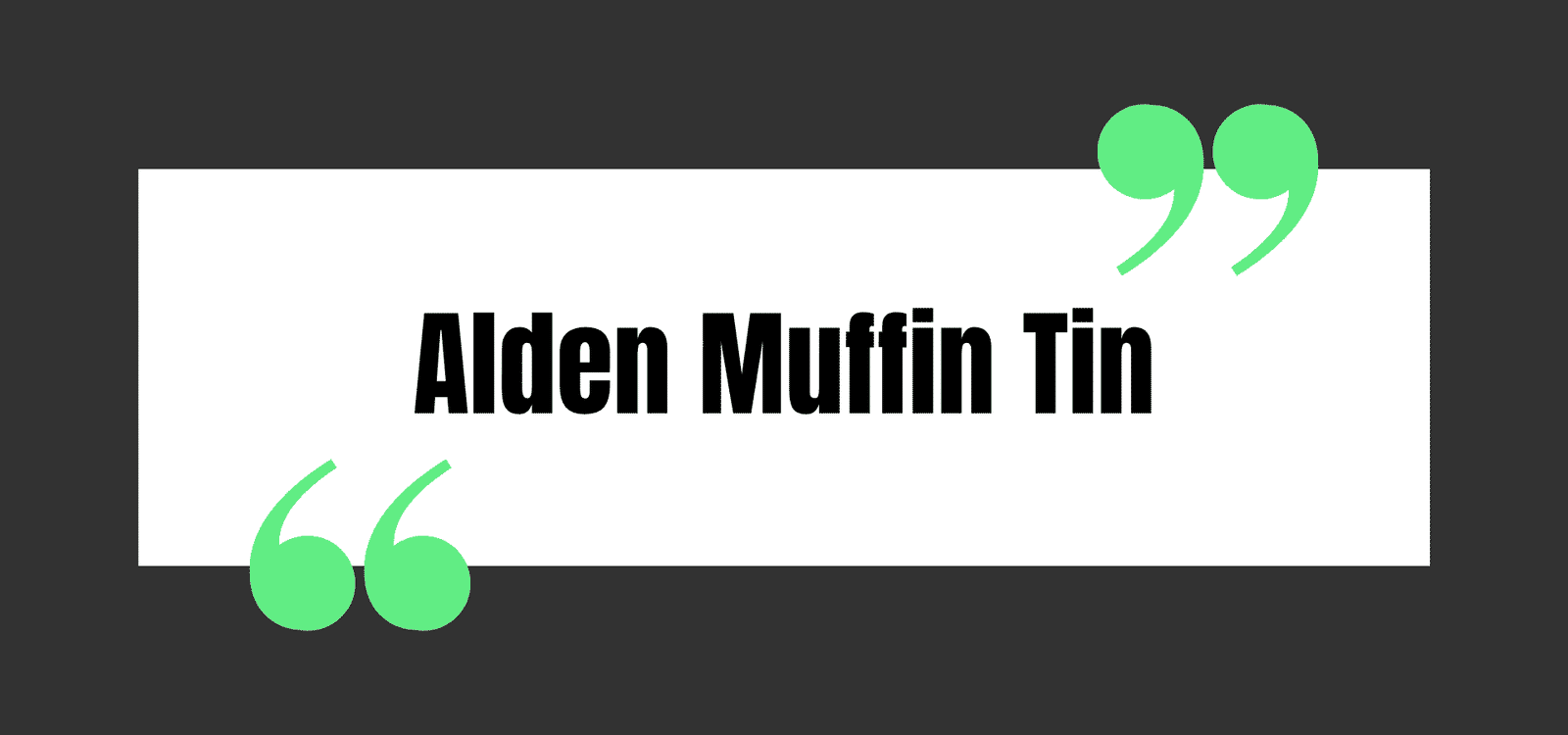 Alden Muffin Tin