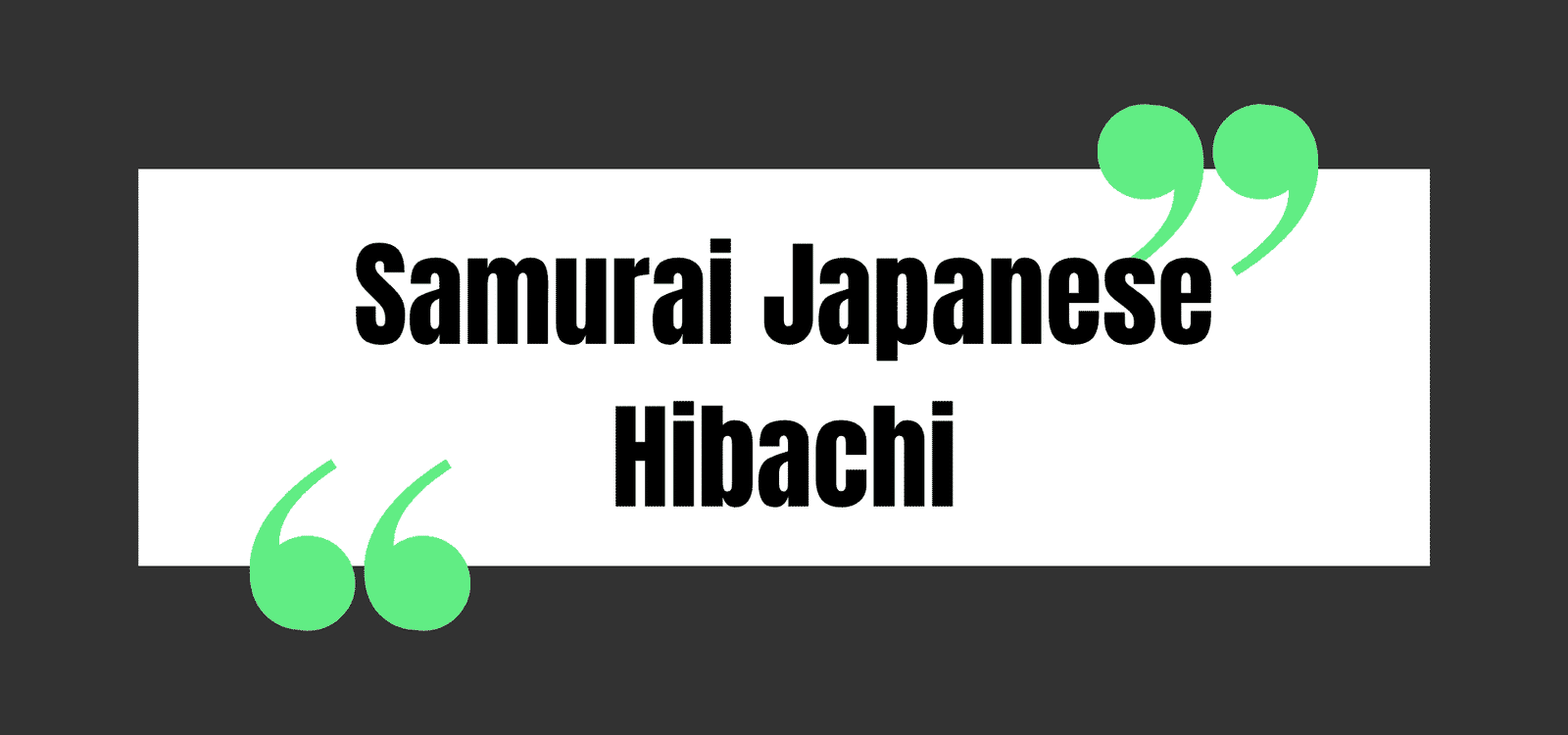 Samurai Japanese Hibachi