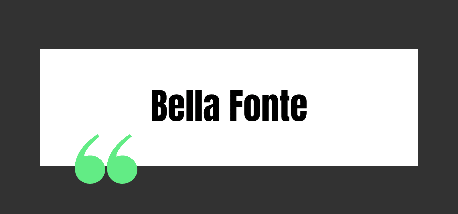 Bella Fonte